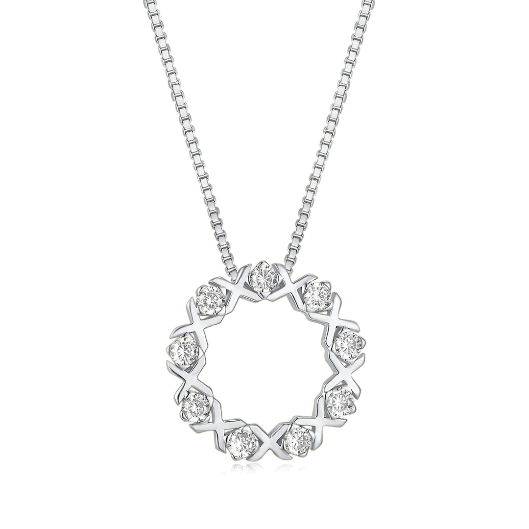 VERA DESIGN XO silfurhálsmen með zirkonia