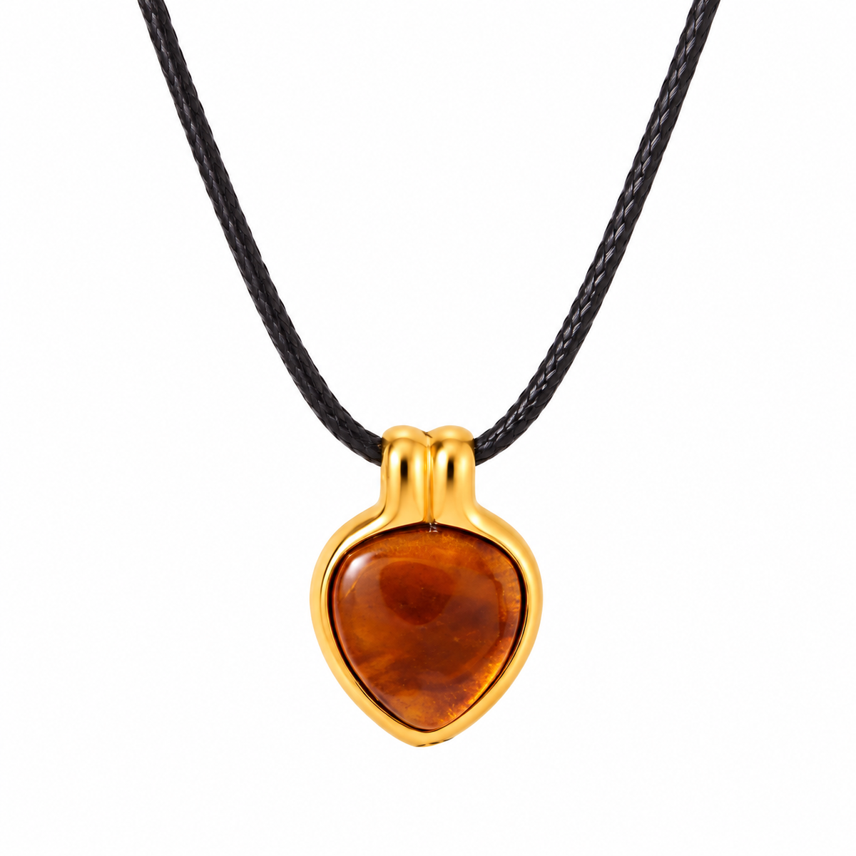 MIRA Shield gold-plated necklace | Amber
