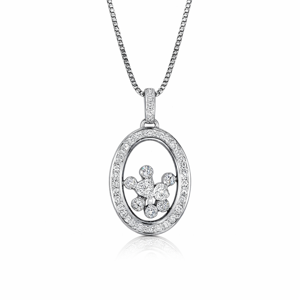 Silfurhálsmen með zirkonia