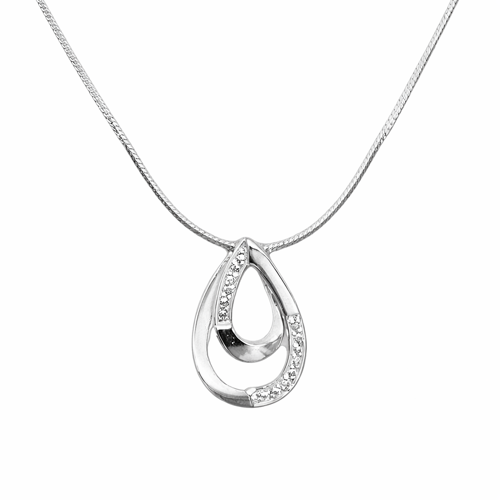 Gullhálsmen 14kt með 0.06ct demöntum