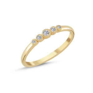 NURAN Athene gullhringur 14kt með 0.08ct demöntum