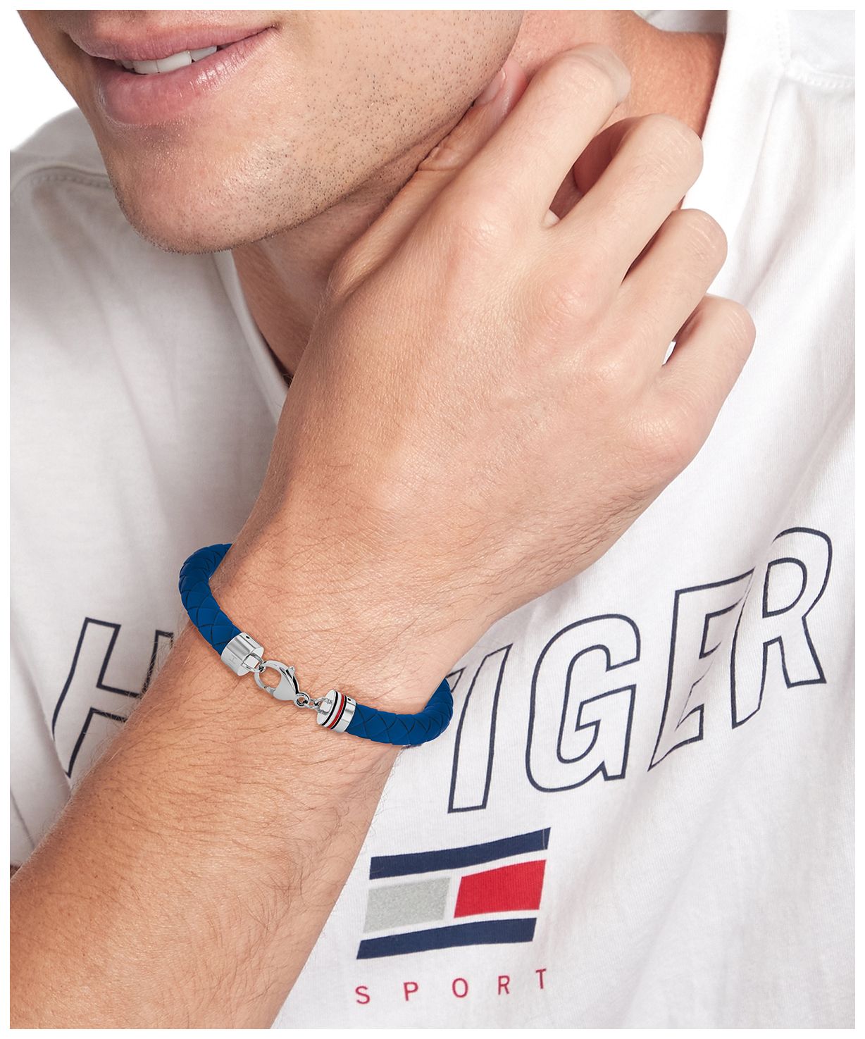 TOMMY HILFIGER Silicone blátt herraarmband