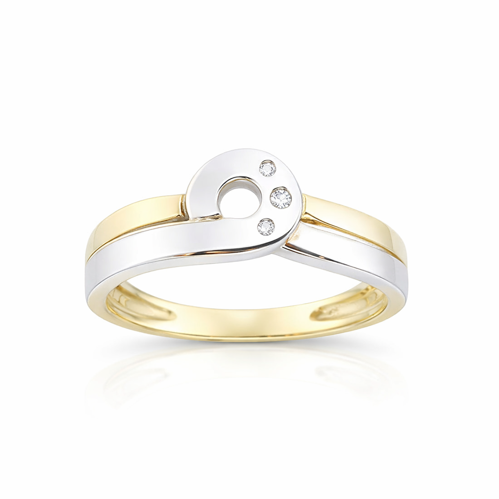 Gullhringur 14kt með 0.02ct demöntum