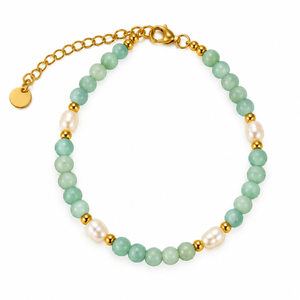 OCEANIA Ivy armband með ferskvatnsperlum | Amazonite