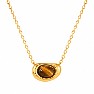 ASTORÍA Mila gyllt hálsmen með náttúrustein | Tiger eye