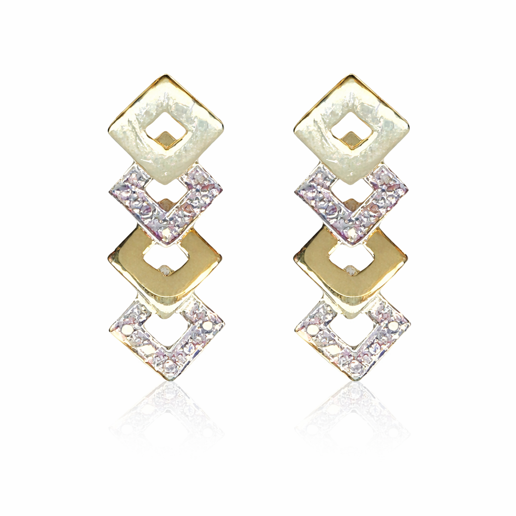 Gulleyrnalokkar 14kt með zirkonia