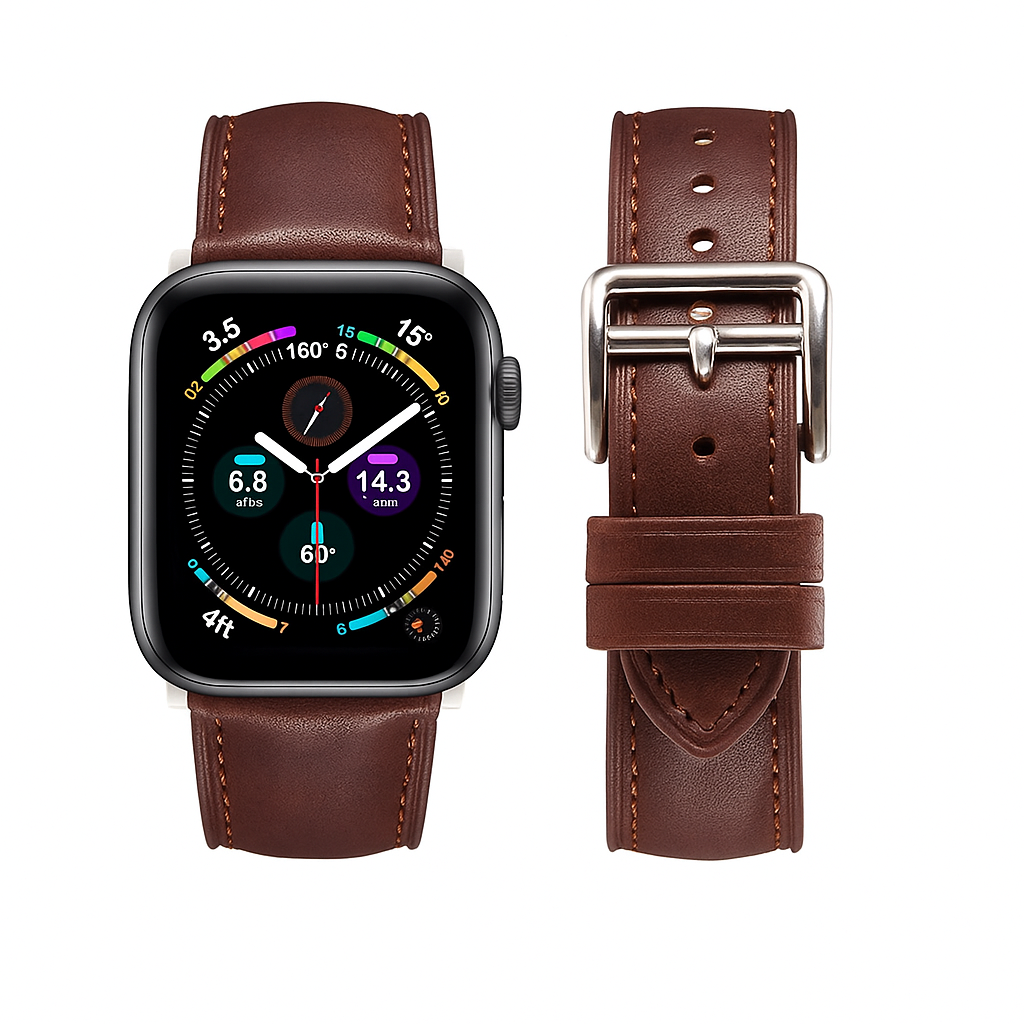 Lucca leðuról á Apple úr | Dökkbrún