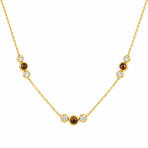 ASTORÍA Aurora gyllt hálsmen með steinum | Tiger eye