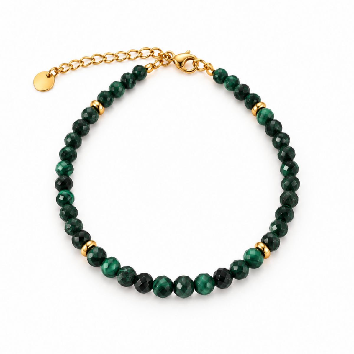 MIRA Gem gold-plated stone bracelet | Malachite