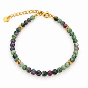 MIRA Gem gold-plated stone bracelet | Epidote