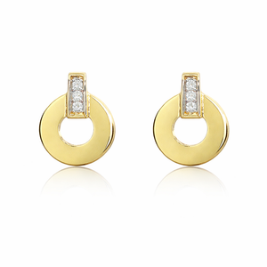 Gulleyrnalokkar 14kt með zirkonia