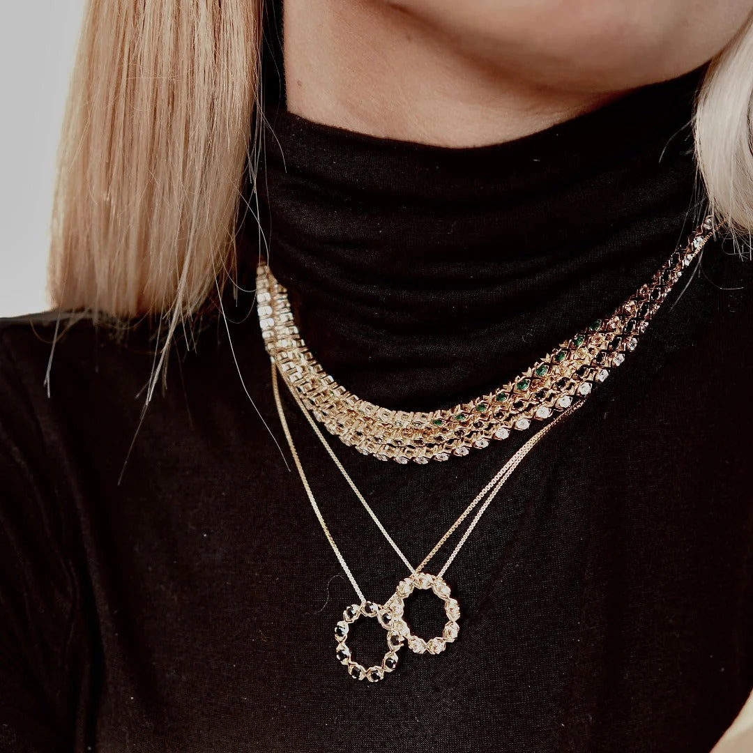 VERA DESIGN XO silfurhálsmen með zirkonia