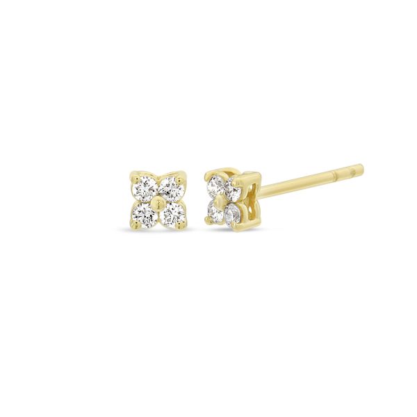 Iris gulleyrnalokkar 14kt með 0.24ct demöntum