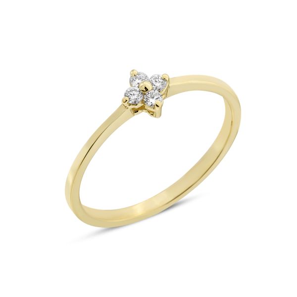 Iris gullhringur 14kt með 0.12ct demöntum