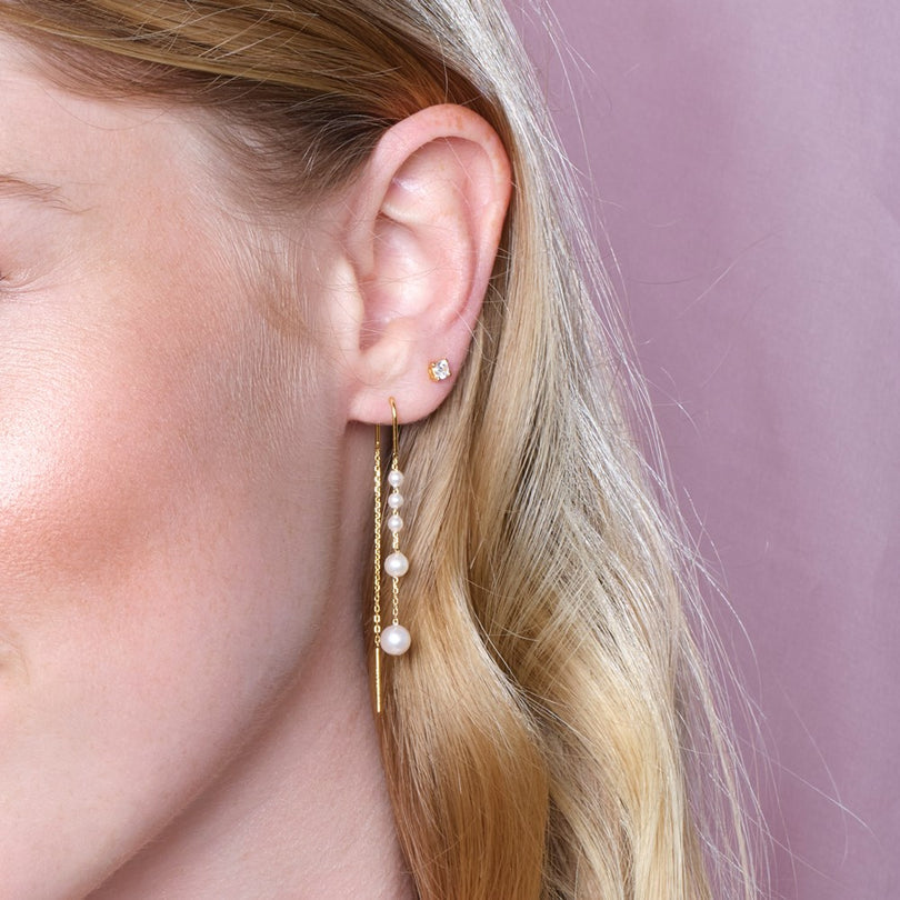 JOANLI Rachel silfureyrnalokkar með ferskvatnsperlum