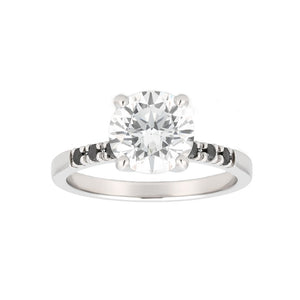 LAUPUR Solitaire trúlofunarhringur 14k hvítagull með 1.1ct VVS Lab Grown demanti
