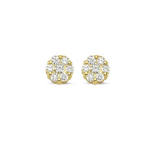 NURAN Lilja gold earrings 14kt with 0.28ct diamonds