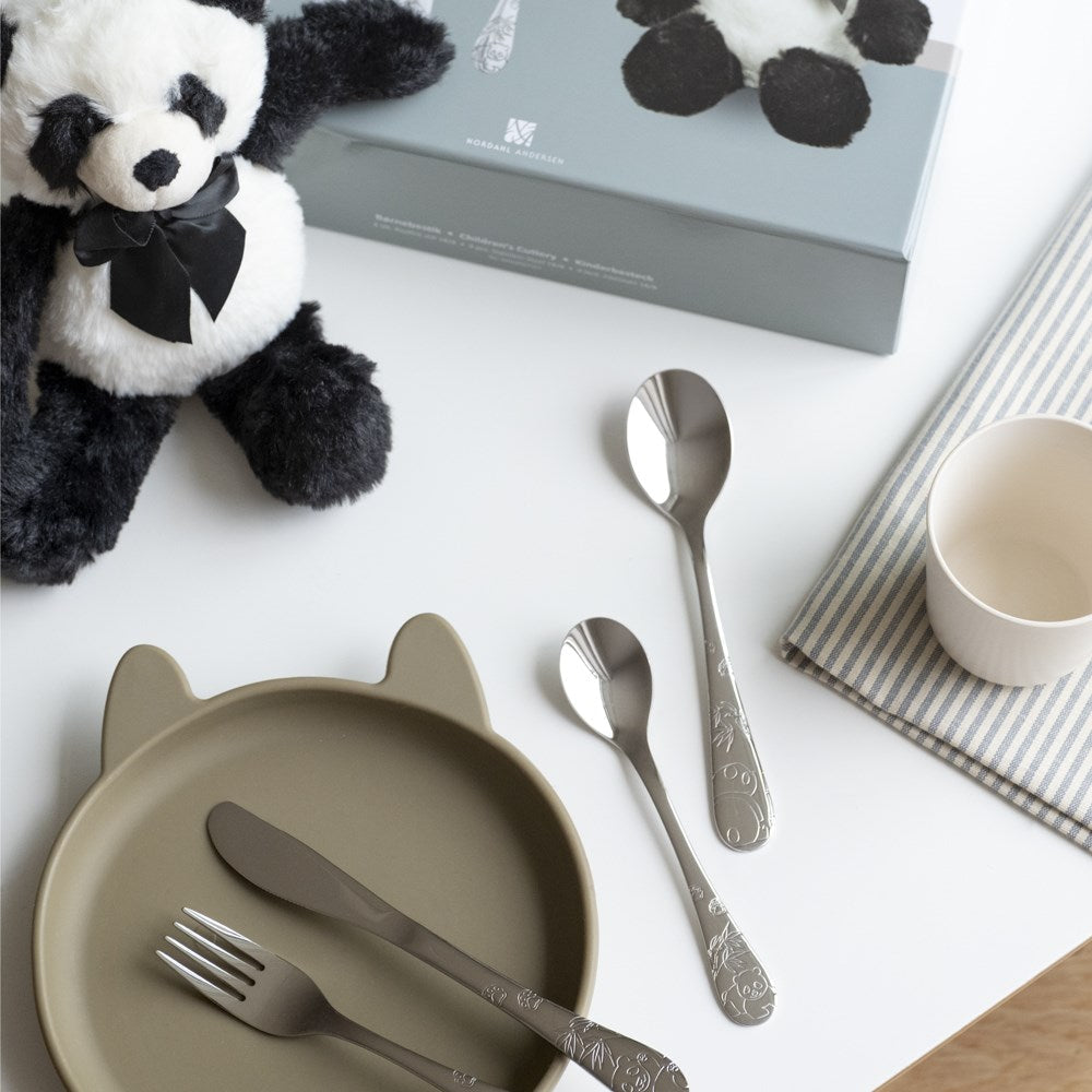 Cutlery set, tray included, panda bear ●527007