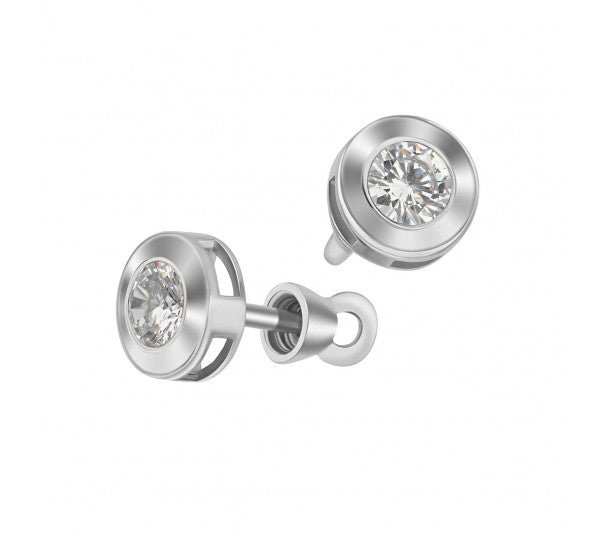 Stál eyrnalokkar með zirkonia