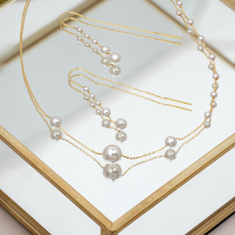 JOANLI Rachel gylltir silfureyrnalokkar með ferskvatnsperlum