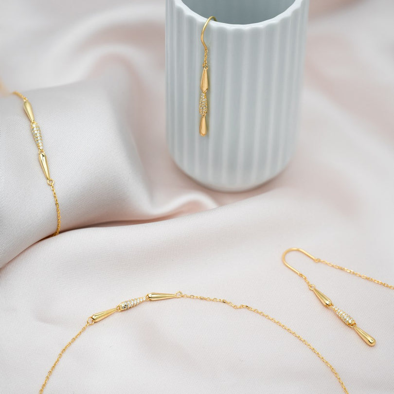 JOANLI Romy silfureyrnalokkar með zirkonia