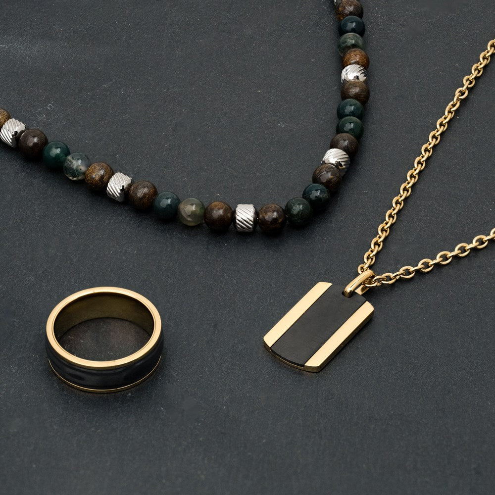 SON Carbon gylltur stál herrahringur ●072860