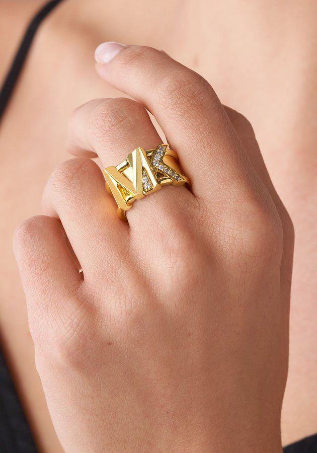 MICHAEL KORS gylltur hringur með zirkonia