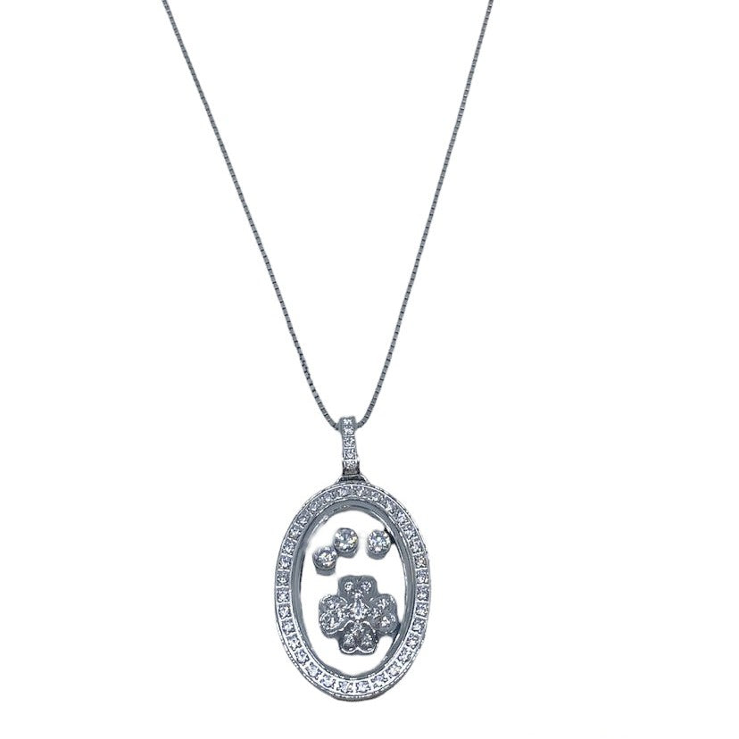 Silfurhálsmen með zirkonia