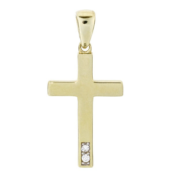 Gullkross 14kt með zirkonia