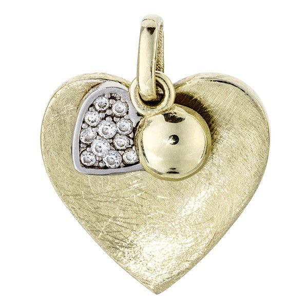 Gullhálsmen 14kt hjarta með zirkonia
