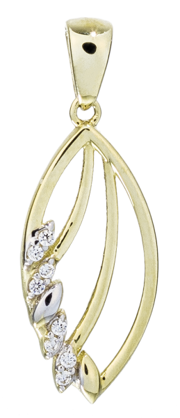 Gullhálsmen og eyrnalokkar 14kt með zirkon