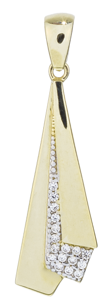 Gullhálsmen og eyrnalokkar 14kt með zirkon