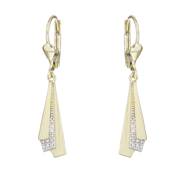 Gullhálsmen og eyrnalokkar 14kt með zirkon