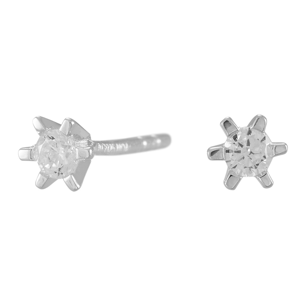 JOANLI silfureyrnalokkar með zirkonia