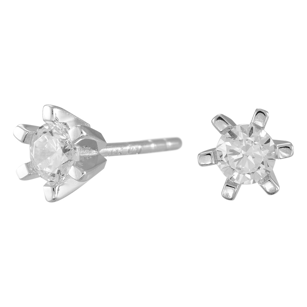 JOANLI silfureyrnalokkar með zirkonia