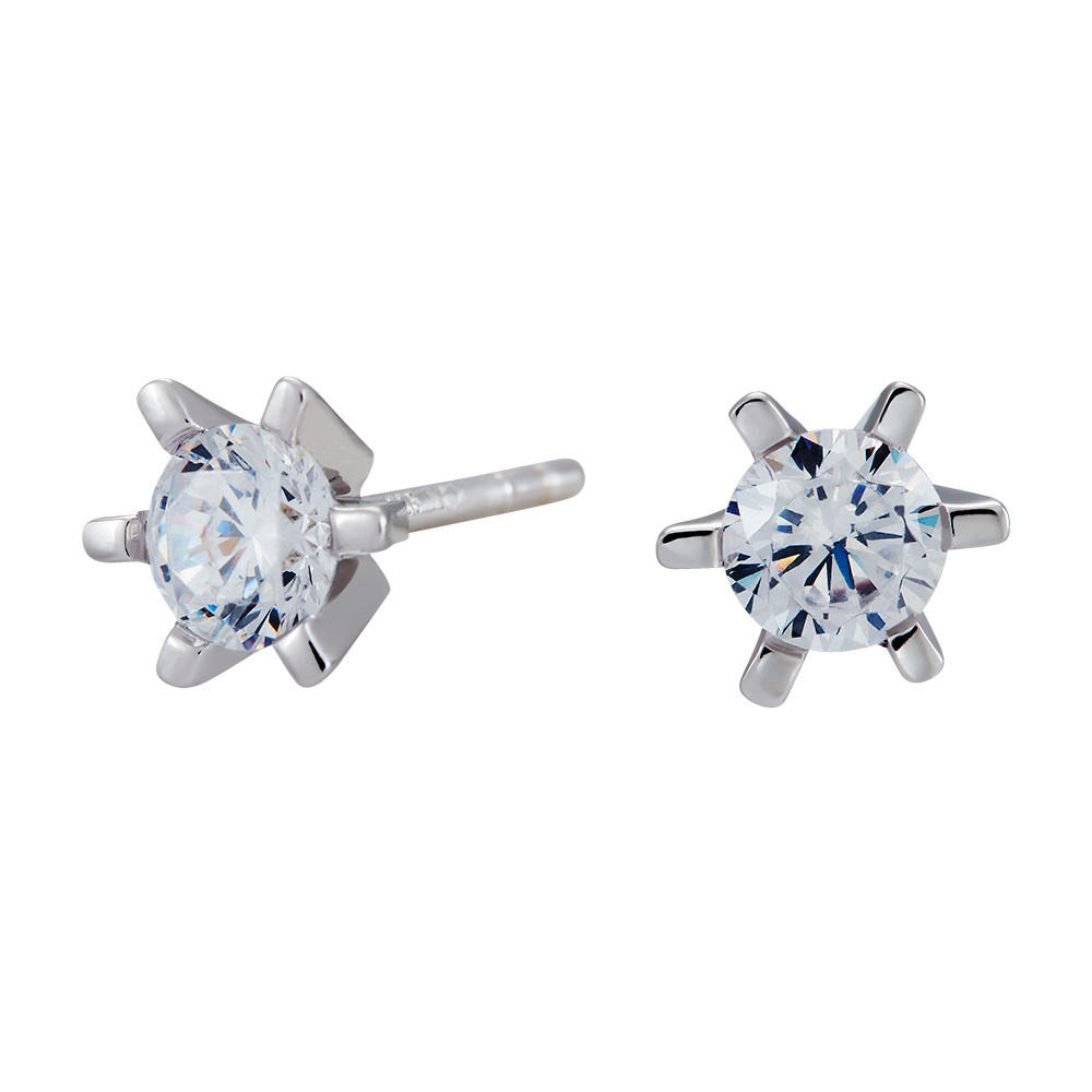 JOANLI silfureyrnalokkar með zirkonia