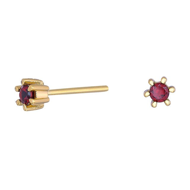 Gulleyrnalokkar 14k með granat