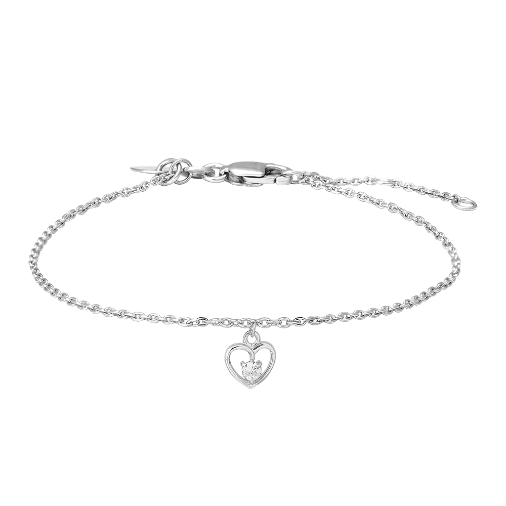 NOA Kids Silfurarmband með hjarta og zirkonia ●020900
