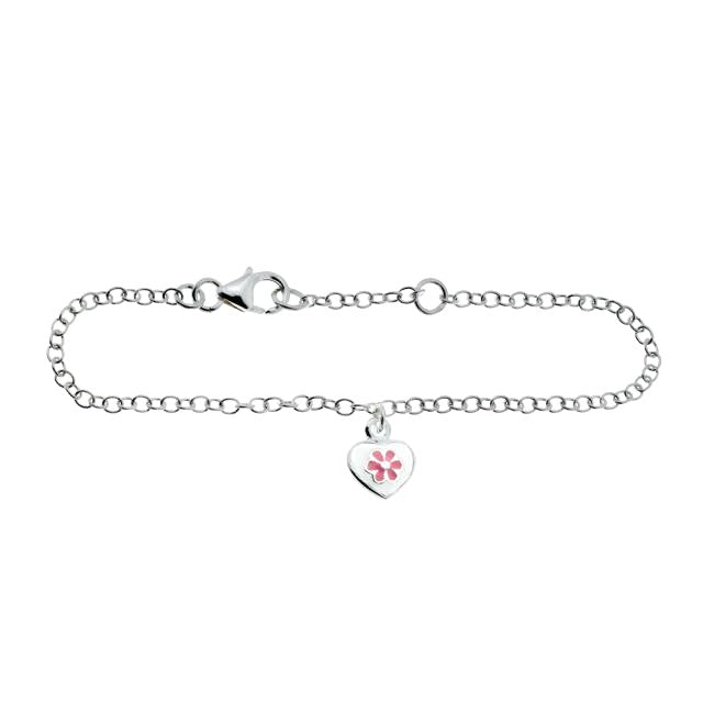 NOA Kids silfurarmband með hjarta