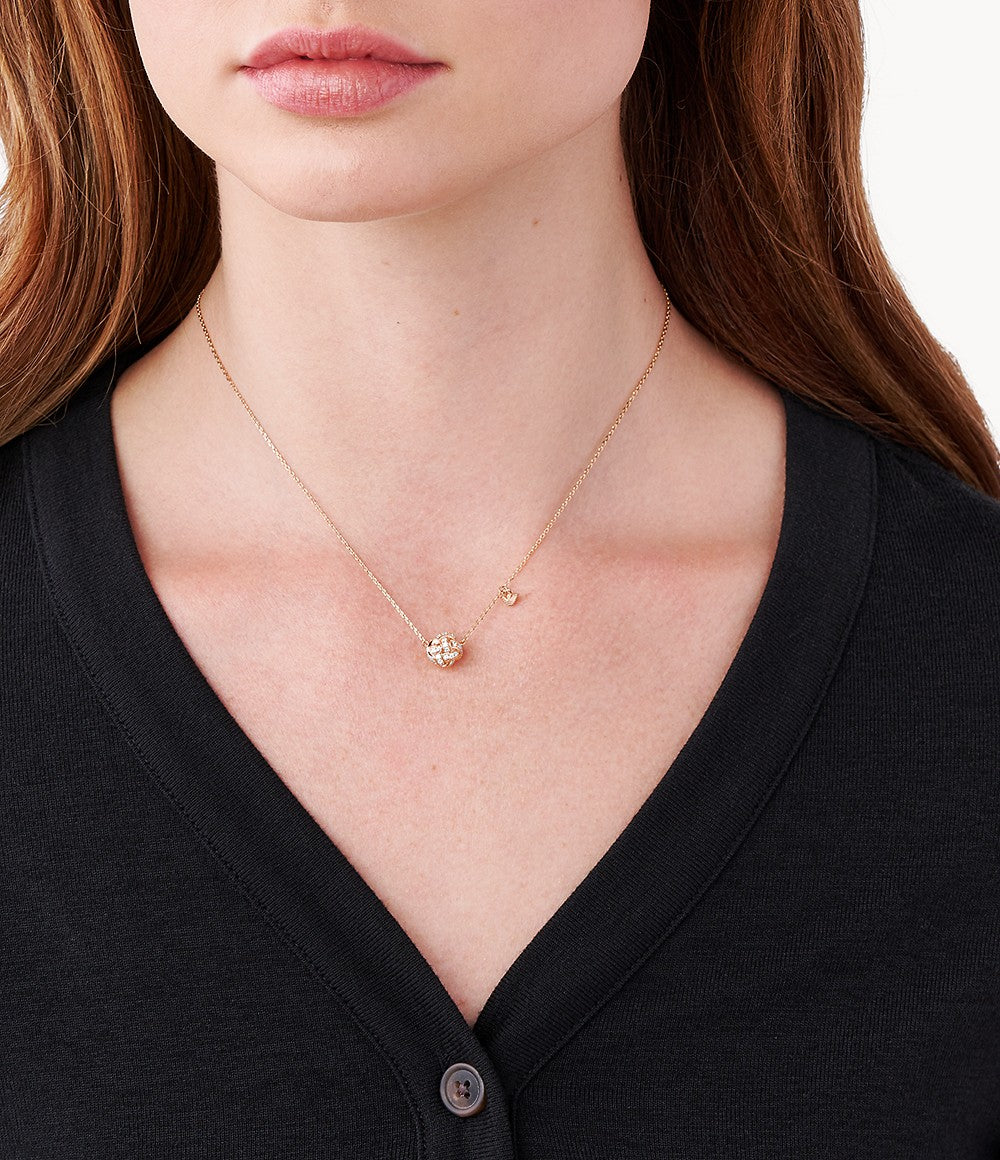 ARMANI rósagyllt hálsmen með zirkonia