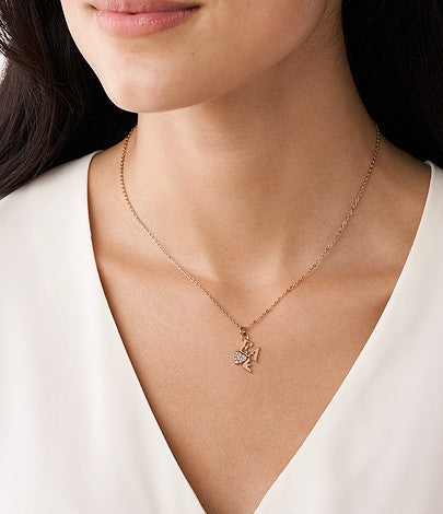 ARMANI rósagyllt hálsmen með zirkonia