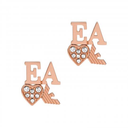 ARMANI rósagylltir eyrnalokkar með zirkonia