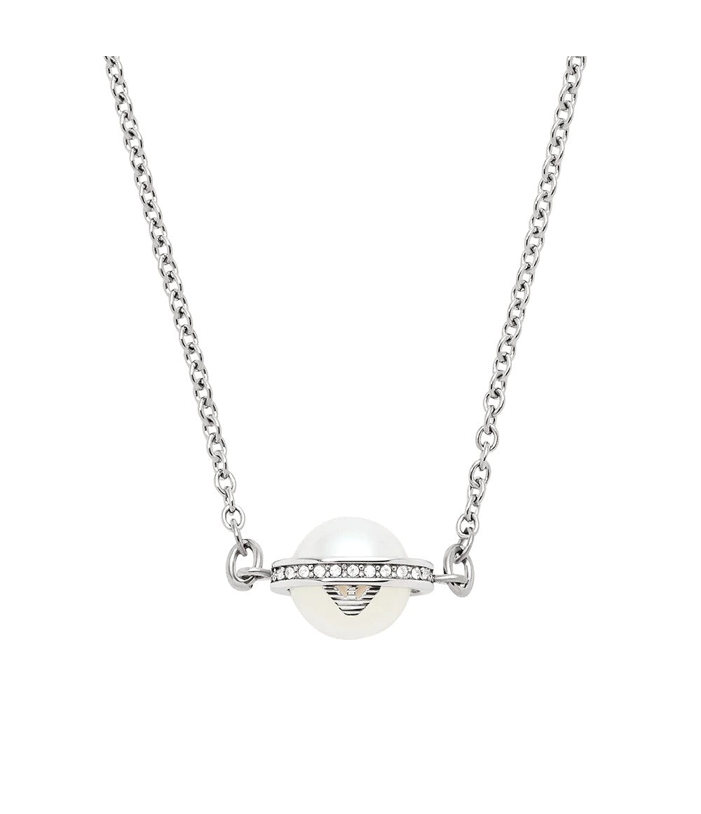 ARMANI hálsmen með ferskvatnsperlu og zirkonia