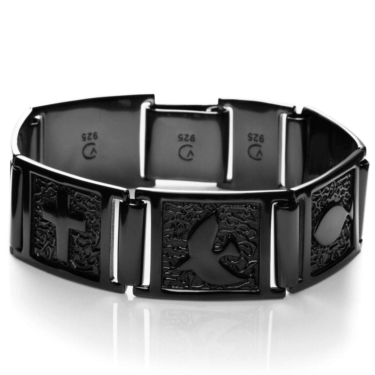 VERA DESIGN Infinity svart silfurarmband, small