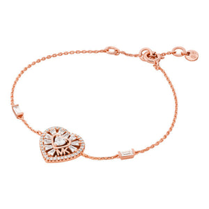 MICHAEL KORS Baguette Heart rósagyllt armband MKC1690
