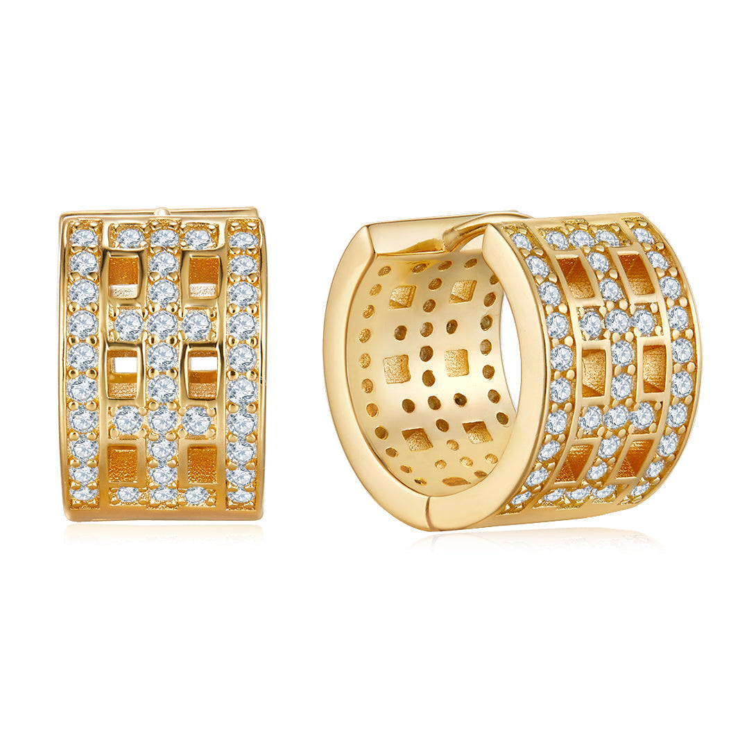 VERA DESIGN 8 Cross gylltir silfureyrnalokkar með zirkonia