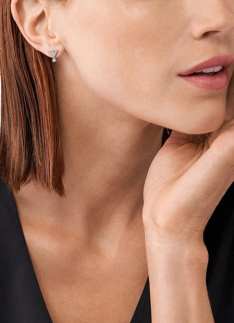 ARMANI silfureyrnalokkar með zirkonia