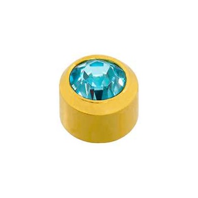 Stál skotlokkar með gyllingu, 12 litir (mánaðarsteinar) 4mm