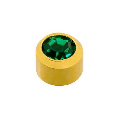 Stál skotlokkar með gyllingu, 12 litir (mánaðarsteinar) 4mm