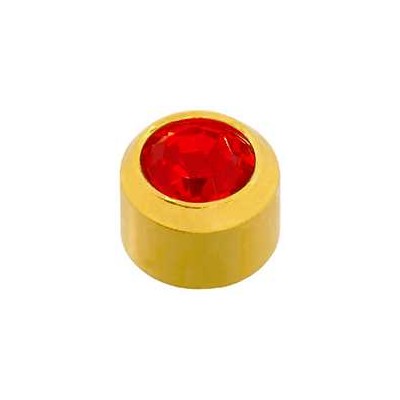Stál skotlokkar með gyllingu, 12 litir (mánaðarsteinar) 4mm